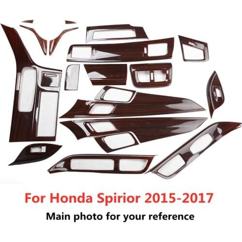 Wood Grain Car Dash Gear Center Console Cover Door Handle Window Control Panel Moulding Trim for Honda Spirior 2015 2016 2017