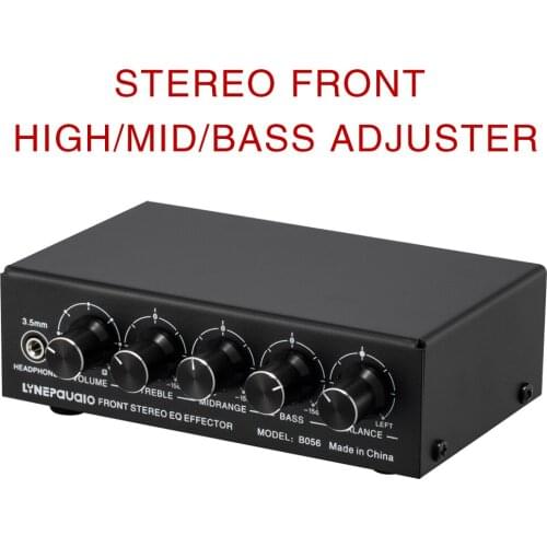 Front Stereo Amplifier High/Mid/Bass Adjuster, 3-Channel Mixer, USB 5V Power Supply