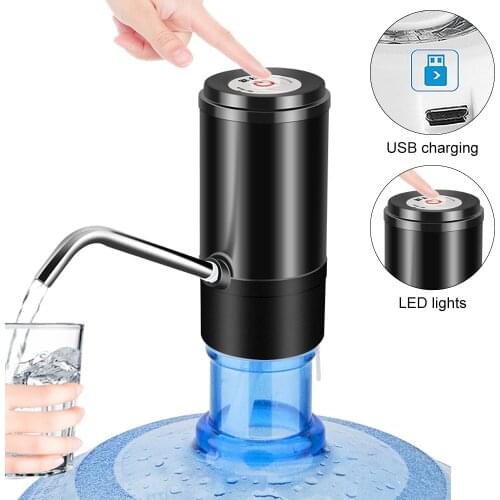 Portable Mini Push Button Wireless Rechargeable Electric Water Pump with USB Cable for 4.5L - 18.9L Barrelled