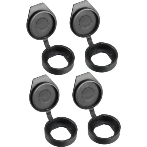 Uxcell 4pcs Hard Plastic Dust Cover Waterproof Caps Black Fit for 19mm Dia Cam Lock