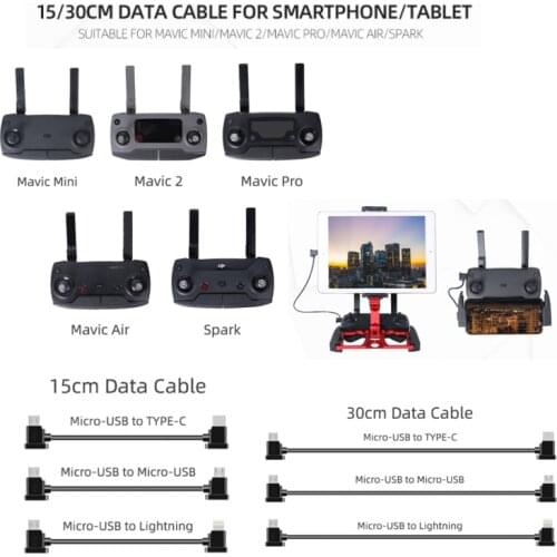 Micro-USB to Lightning/TYPE-C/Micro-USB Data Cable Smartphone Tablet 15/30cm Line For DJI MAVIC MINI/MAVIC 2/MAVIC AIR/Spark