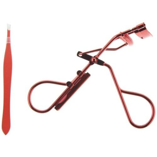 With Replacement Pad Top Rated Professional Eyelash Curler And Tweezer Set For Long And Short Lashes