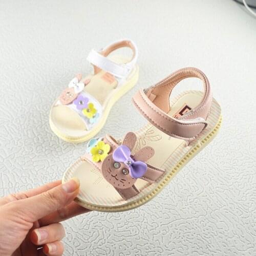Summer New Polyurethane Bottom Girls Beach Shoes Children Sandals Flower Crystal Bow Girl sandals Princess shoes