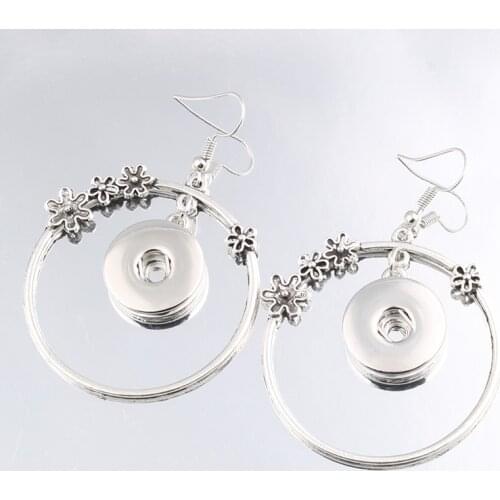 New European Fashion Interchangeable snap button drop hook earrings of Snap Button Earrings 18MM Jewelry ZI083