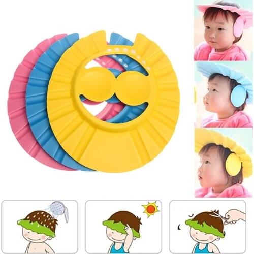 Baby Shower Caps Adjustable Shampoo Cap Waterproof Ear Protection Shampoo Bathing Shower Cap Wash Hair Visor Caps Bathing Hat