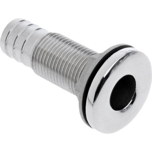 Boat Thru Hull Fitting / Drain 1'' Hose Barb Marine 316 Stainless Steel