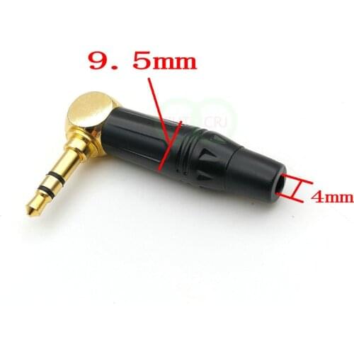 Stereo 3.5mm Plug Angled Jack Cable Solder adapter connector