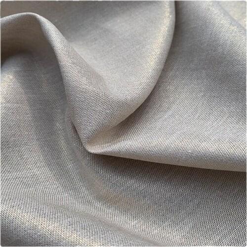 Width 57" Gold Streamer Solid Color Drop Feeling Pure Cotton Linen Fabric By The Half Yard For Dress Shirt Hanfu Material