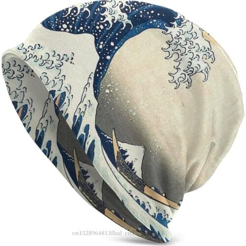 Knit Hat Artwork Outdoor Beanie Caps For Men Women Ukiyo-e Art Woodblock Prints Hokusai Skullies Beanies Ski Caps Bonnet Hats