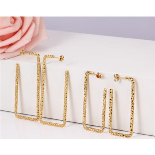 OUFEI Square Earrings 2020 Fashion Jewelry Accessories Stainless Steel Earrings For Women Korean Earrings Set Free Shipping