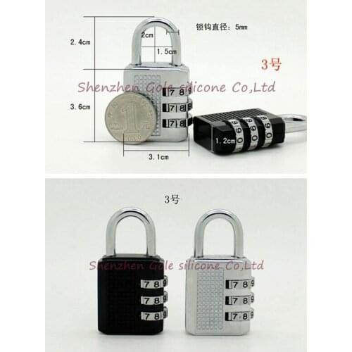 300pcs 3 Dials Resettable Combination Password Lock Safe Door Locker Pad Lock Padlock For Travel Luggage Suitcase