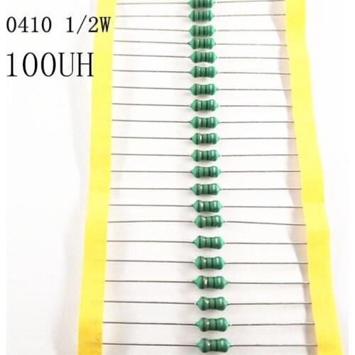 50pcs/lot 1/2W Chromatic ring inductor DIP 0410 100UH AL0410-101K 0.5W inductance