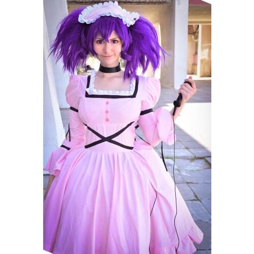 Free shipping Future Diary Mirai Nikki Uryuu Minene Cosplay Costume Lolita Dresses Wig Halloween Costume For Women