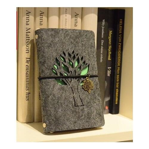 Felt spiral loose-leaf A5 A6 notebook dairy tn travelers' notebook style