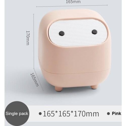 Household Mini Desktop Cute Press Pop Top Mini Dustbin Living Room Wet / Dry Sorting Bin Home Garbage Basket Office Supplies