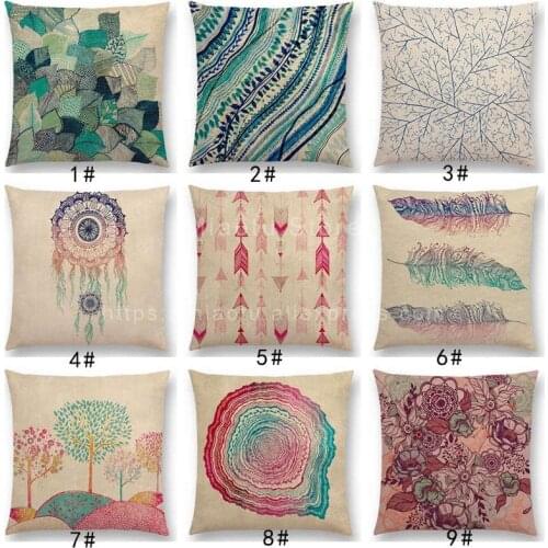 New Growth Rings Sofa Throw Pillow Case Gorgeous Flower Beautiful Feather Dreamcatcher Soulful Branch Leaf Cushion Cover