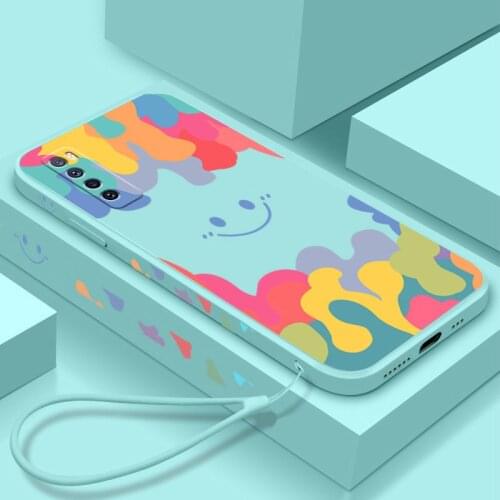 For Huawei Nova 8 7 6 5 5i Pro Case Soft Liquid silicone Watercolor Smile Skin protective Back Cover Case For Nova 7 6 8SE shell