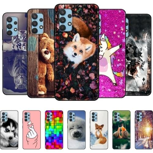 For Samsung Galaxy A32 A52 A72 Case Back Phone Cover For Samsung A32 A52 A72 4G 5G 2021 Protective coque bumper black tpu case