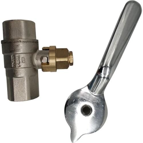 LPG Gas valve 1/2" thread for inlet and outlet with chrome plating handle