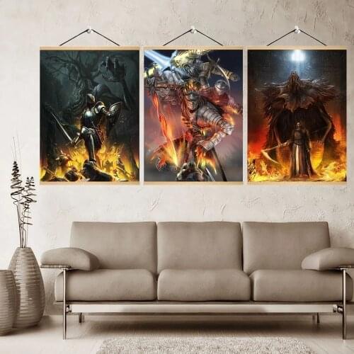 The game posters and prints "Dark Souls" are printed on canvas with high quality, and the wall art pictures are home decorations