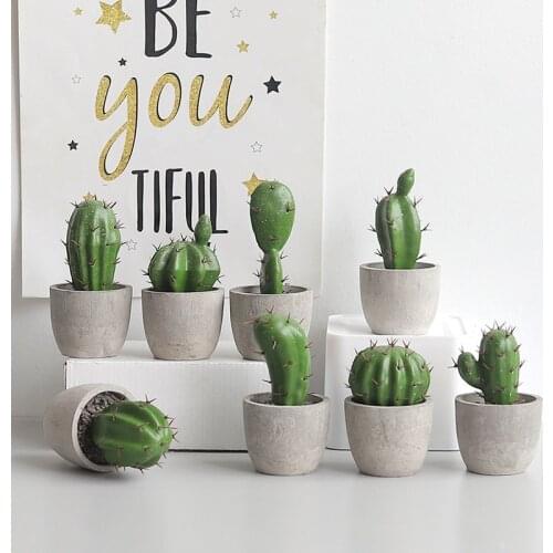 Cactus Pot Bonsai Plant Living Room Home Decoration Fake Flower Artificial Plants Plastic Cactus Ball Desktop Decorations