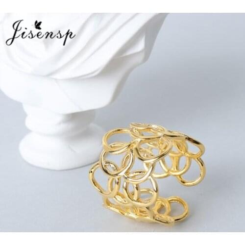Jisensp Temperament Fashion Unique Design Finger Rings Sets for Women Jewelry Korean Version Open Adjustable Multi-circle Rings