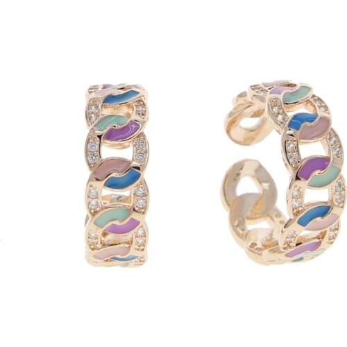 Colorful Fashion Women Finger Jewelry Cuban Curb Link Chain Midi Finger Ring Adjusted
