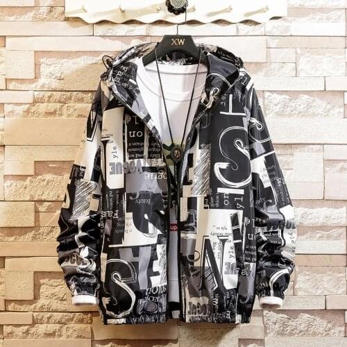 LES KOMAN Spring Autumn Men/Women Jacket Fashion Printing Casul Streetwear Windbreaker Hooded Sports Coats S-5XL