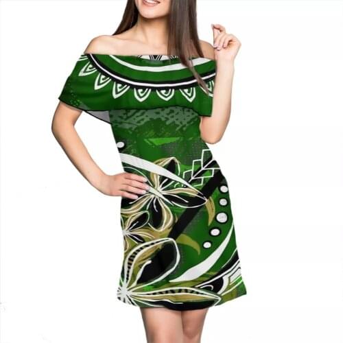 Fashion Women Elegant Vintage sweet Hawaii Dress Stylish Sexy off Shoulder Casual Slim Beach Summer Sundress Female vestidos