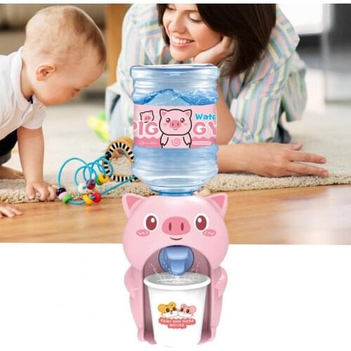 Cartoon Pig Mini Drinking Fountain Water Dispenser Kids Pretend Play House Toy