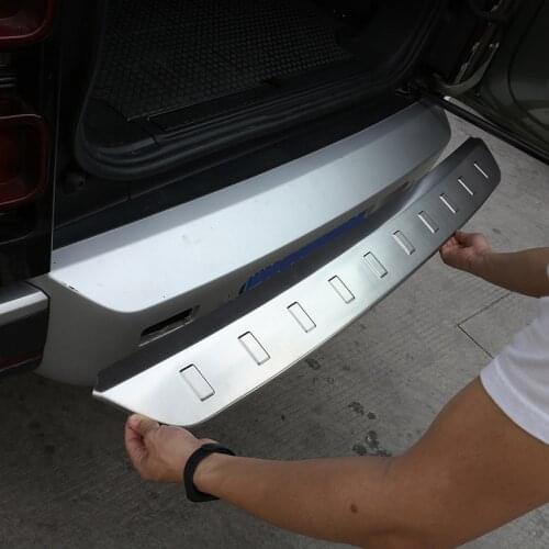 For Land Rover Defender 110 2020-2021 Stainless Steel Black/Silver Car Rear Bumper Plate Cover Trim Stickers Car Accessories