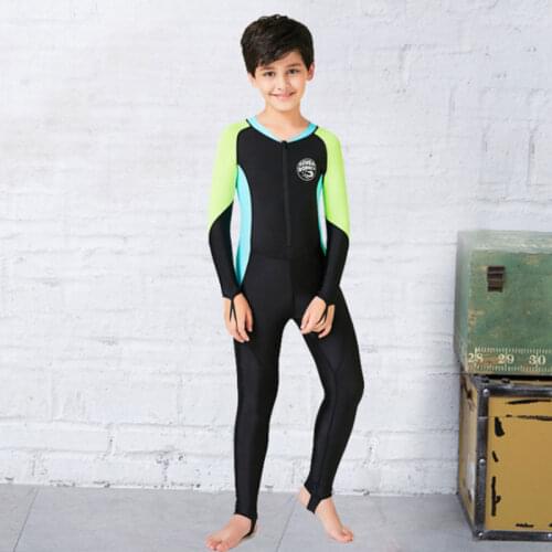 New Hisea Long Sleeve Kids Diving Suit Quick Dry Boys Girls Swimsuit UV Sun Protection Summer Surfing Swimwear One Piece Wetsuit
