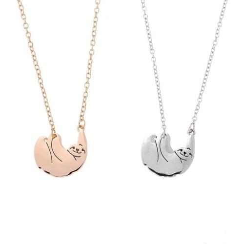 Simple Style Kawaii sloth Pendant Necklaces For Women Girls Fashion Animal Link Chain Charms Choker Collar Jewelry Party Gifts