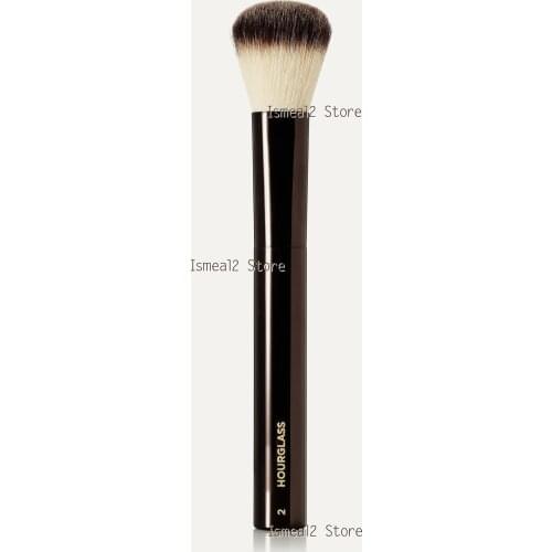 Hourglass No.2 Makeup Brush Luxurious Soft Synthetic Hair Powder Bronzer Metal Handle Loose Powder Blush Beauty Foundation Tools