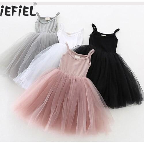 Baby Girls Dresses For Party And Wedding Summer 2021 Toddler Kids Knit Sling Dresses For Girls Mesh Tutu Party Princess Dress