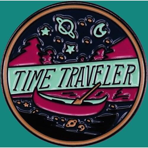 Time Traveler Enamel Pins Brooch Collecting Sci fi Space Adventure Lapel Badges Fashion Jewelry Gifts Adorn Backpack Collar