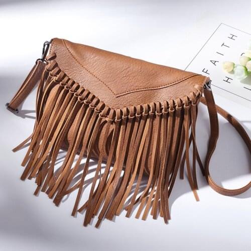 PU Leather Luxury Designer Handbags for Women 2021 Girls Female Casual Shopper Fashion Weave Tassel Envelope Cover Crossbody Bag