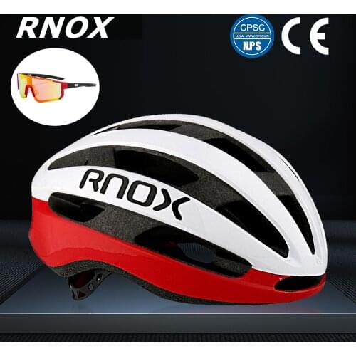 RNOX Aero Helmet Tt Time Trial Cycling Helmet For Men Women Goggles Race Road Bike Helmet With Lens Casco Ciclismo Bicycle Cap