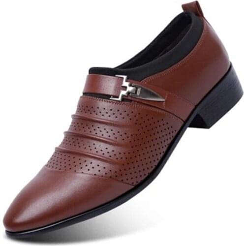 2018 Dress Shoes Large Size Breathable MenS Pointed Toe Foot Tide Shoes Shoes European And American Style Low Help Office Shoes