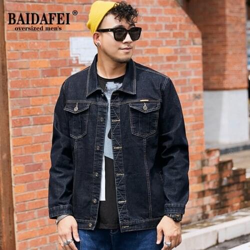 Plus Size 5XL 6XL 7XL Denim Jacket for Women Mens 2021 New Arrivals Spring and Winter Men Fashion Fat Loose Black Denim Jacket