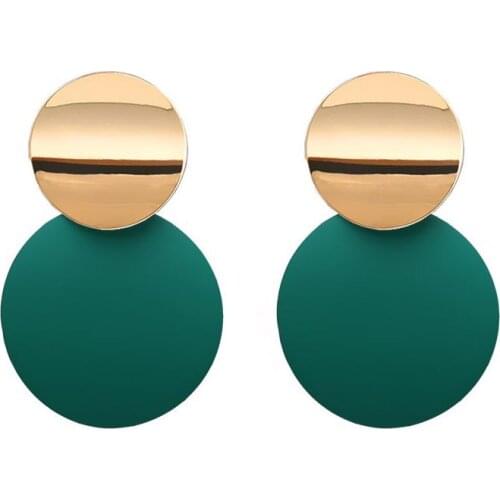 9 Colors Candy Double Round Metal Drop Earrings Charm Trendy Glossy Geometry Sequins Statement Brincos for Women Jewelry Gift