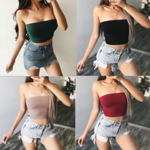 UK Women Strapless Ladies boob tube top Crop Top Bra Tops Sexy Top For Women Sexy Club Wear