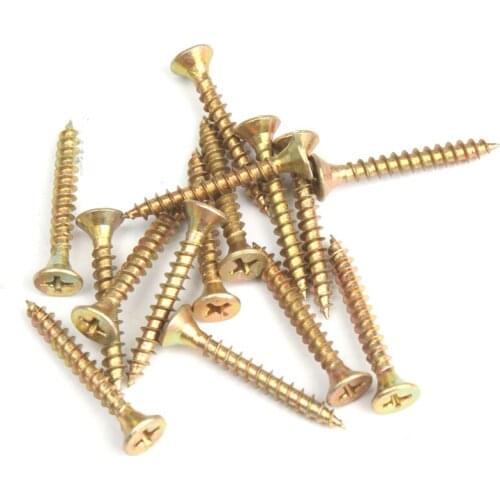 100pcs M3.5 M4 Zinc Plated Phillips Countersunk Head Wood Screws Galvanized Cross Flat Head Self Tapping Screw