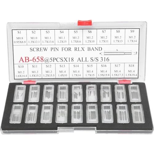 120Pcs/Box Universal Watch Screw Pins Links Watch Band Bracelet Strap Replacement Screws RLX Watch Band Parts Repair Tool Kit