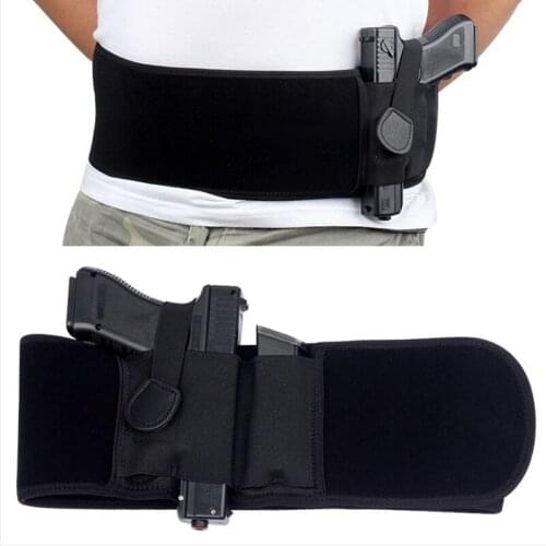 2 in 1 Combo Tactical Abdominal Band Belly Pistol Holster for Glock 17 19 22 Series and Most Pistol Handguns