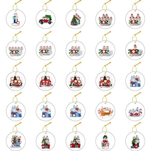 2020 Christmas Tree Decoration Organic glass material Christmas Pendants Family Hanging Ornament Faceless Old Man Pendant