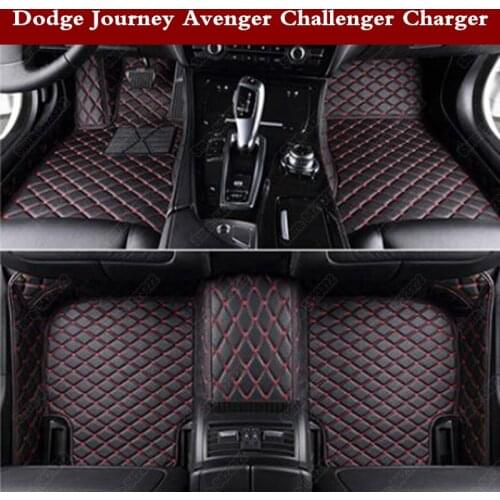 3D Car Floor Foot Mats for Dodge Journey Avenger Challenger Charger Ram 1500 Caliber Luxury Leather Pads Auto Carpet Cover