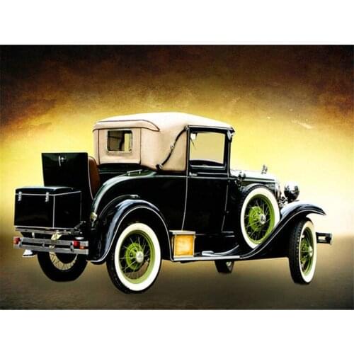 DIY 5d Diamond Painting Cross Stitch full Square Mosaic Rhinestones pasted Diamond Embroidery Vintage car Needlework Craft FR422