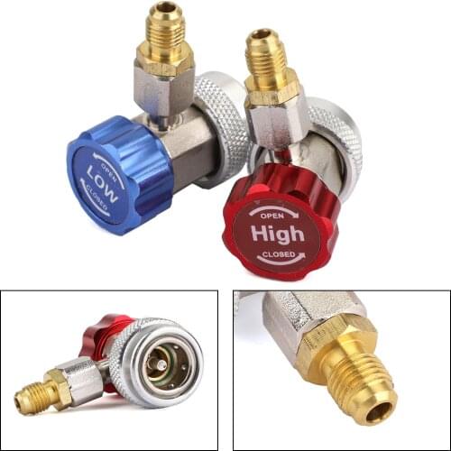 Artudatech 2x R134A Quick Connector Adapter Coupler Auto A/C Manifold Gauge Low/High HVAC