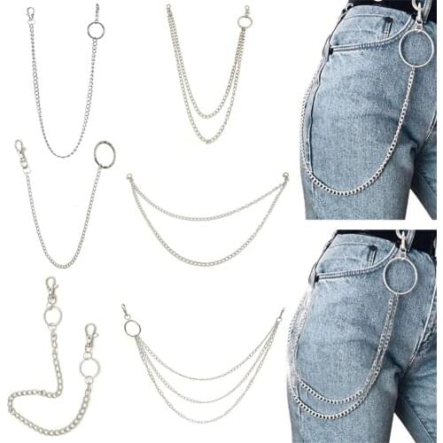 Multi Styles Street Big Ring Key Chain Rock Punk Trousers Hipster Key Chains Pant Keychain HipHop Accessories